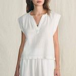 Faherty ππ Dream Cotton Gauze Dylan Top ~ White Medium M NWT Photo 3