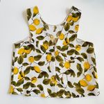 ZARA Top Cropped Lemon Grove Reversible Sleeveless Yellow Olive Green Cream Photo 10