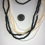 Lot of 3 White Off White & Black Beaded Boho Necklaces Photo 4