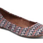 Lucky Brand Emmie Pink Orange Multi Zigzag Chevron Fabric Ballet Flats 6 Photo 10