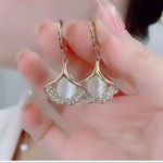 New Luxury Zircon Water Drop Earrings for Women Korean Fashion Rhineston Gold Photo 3