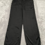 James Perse Pants 4 XL Black Satin Wide Leg Evening Dressy Drawstring Silky Photo 0