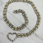 Rhinestone Heart Silver Chain Link Belt Y2K Festival One Size (OS) ✨ Photo 1