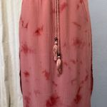 BB Dakota  Tie Dye Pink Boho Flowy High Waist Slit Midi Skirt S Elastic Waist Photo 4