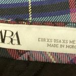 ZARA Multicolor Plaid Checkered Straight Pencil Preppy School Girl Mini Skirt XS Photo 3