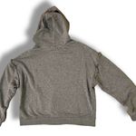 Cynthia Rowley Hoodie Womens Large Gray Pullover Drop Shoulder Ruffle Sweatshirt Photo 1