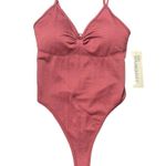 No Boundaries NWT  Seamless V-Neck Bodysuit Maroon XS Photo 0