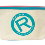 Ralph Lauren  White Canvas Zip Top Cosmetic Travel Case Photo 0