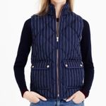J.Crew Excursion down feather fill quilted puffer pinstripe utility vest size S Photo 1