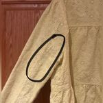 Elevenses Anthropologie Rouleau Button Yellow Floral Eyelet Lace Peplum Jacket Photo 12