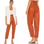 We Wore What NWT  Dani Vegan Leather Boyfriend Burnt Orange Dress Pants ( 26 )  Photo 1