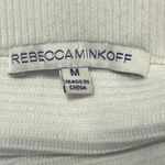 Rebecca Minkoff Amelia White Ribbed Knit Straight Pencil Knee Length Skirt Sz M Photo 3