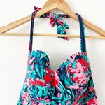 Catalina Blue Floral Halter Tie One Piece Swimsuit Photo 1