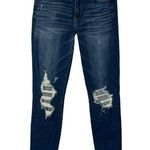 American Eagle AEO Dark Wash Distressed Knit Mid Rise Jeans 4 Photo 0