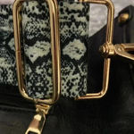 UNBRANDED BLACK CROSSBODY PURSE ADJUSTABLE BLACK WHITE GREEN SNAKESKIN … Photo 11