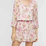 Love Shack Fancy Popover Silk Dress in Blushing Rose Photo 1