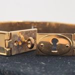 Fossil  Gold Tone Turn Lock Steel Bangle 2.5" Bracelet JF00102710 Accessories Photo 4