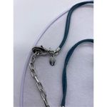 Chico's  blue and green chunky stone necklace silver medallion centerpiece Photo 2