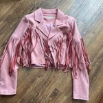 Faux Suede Fringe Jacket Blush/Pink Pink Photo 8