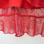 Vintage 90s Candy Rocket Red Floral Ruffle Mini Dress Size XS Photo 10