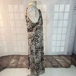 Vince Camuto  Multicolor Chain Halter Neck Leopard Satin Midi Dress Size 14 Photo 6