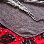 Purple plaid stars floral scarf Photo 2