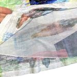 Jess & Jane Abstract Colorful Mesh Mixed Media Tunic Top Large Lagenlook Fairy White Photo 4