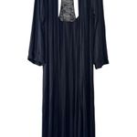 SAVAGE X Fenty Black Lace Cut Out Silky Robe Bedroom Boudoir Sexy Size M/L Photo 3