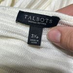 Talbots  Women's Off White Ribbed Long Sleeve Waterfall Cardigan Size 3X Petite Photo 2