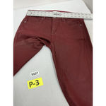 Loft Womans Slim Pockets Skinny Jeans 4 (27 In) Maroon Looks Like Leather Photo 5