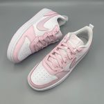 Nike Court Borough Low 2 SE (GS) Big Kids' Shoes Color White/Pink Foam Photo 4