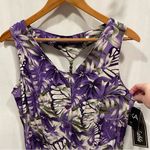 Erika Beautiful deadstock lilac floral tropical NWT maxi dress back beaded cutouts y2k Photo 9