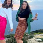 ZARA Orange Maroon High Waisted  Skirt Photo 3