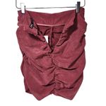 ZARA NWT  Corduroy Draped Ruched Mini Skirt in Dark Mauve Photo 7