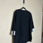 Ming Wang MING‎ WANG Navy Blue Snap Detail Zip-up Deco Crepe Dinner Jacket With Nautical Photo 7