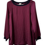 J.Crew Women Size Medium Long Sleeve Top Satin‎ Feel Lightweight Business Casual Photo 0