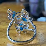 Sleeping Beauty Turquoise Butterfly Ring Size 9 Silver Photo 4