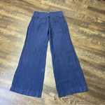 Elevenses Anthropologie  100% Linen Pants Blue Womens Size 4 Wide Leg Trousers Photo 6