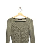 The Limited  Cable knit Wool Blend Henley Sweater Olive Green Size M Coastal Cute Photo 5