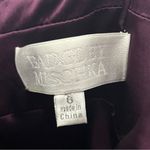 Badgley Mischka 100% Burgundy Embellished Bodice With Silk Shoulder Cover Dress Photo 2