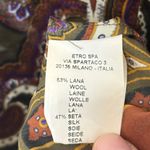 Etro Silk Wool Paisley Floral Top Size Small 46 Made in Italy Blouse Green Photo 7