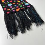 Sanrio Hello Kitty Black Colorful Rainbow Knit Rectangle Scarf Cute Back to School 2007 Photo 1