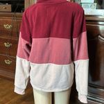 Ivory Ella  Pink Striped Fleece Pullover, Slightly Cropped, Sz Lg Photo 2