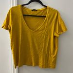 ZARA Mustard V Neck Shirt Photo 1