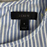 J.Crew  Shirt Blue White Striped Tie-Front Tank Sleeveless Embroidered Size 8‎ Photo 5