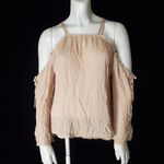 American Eagle NWT  Outfitters Tan Bohemian Open Shoulder Top (XS) Photo 2