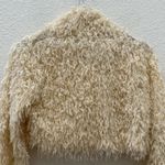 Akira Beige Shaggy Fringe Lace Ribbon Mock
Neck Long Sleeve Crop Top Size L Photo 3
