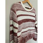 MINKPINK Womens Size XS Sunday Frills Fringe Sweater Top in Maroon & White Boho Photo 9