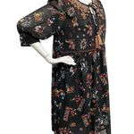Philosophy Republic Med Black Multicolor Mesh Floral Embroidered Tie Front Dress Photo 3