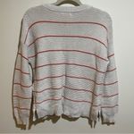 Marine layer  Nina Knit Crewneck Cotton Sweater Stripes Oatmeal Pink Size Small Photo 7